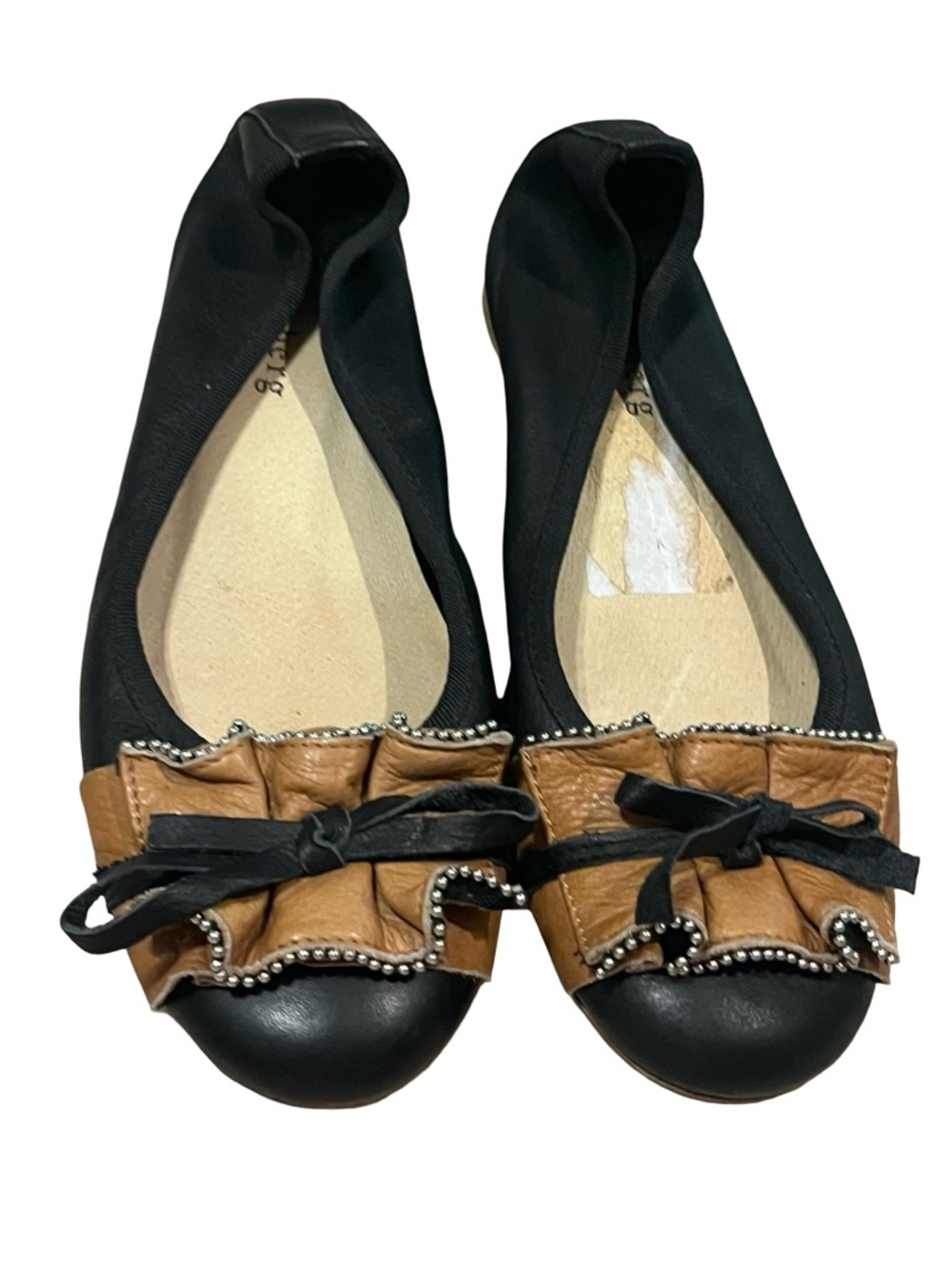 Italian Leather Flat Shoes - Black and brown baller flats Fonnesberg scandi 7